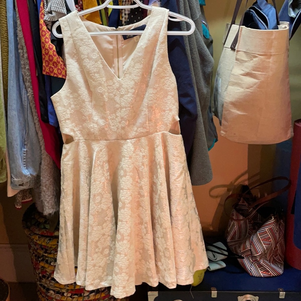 Blue Rain Champagne Textured Dress